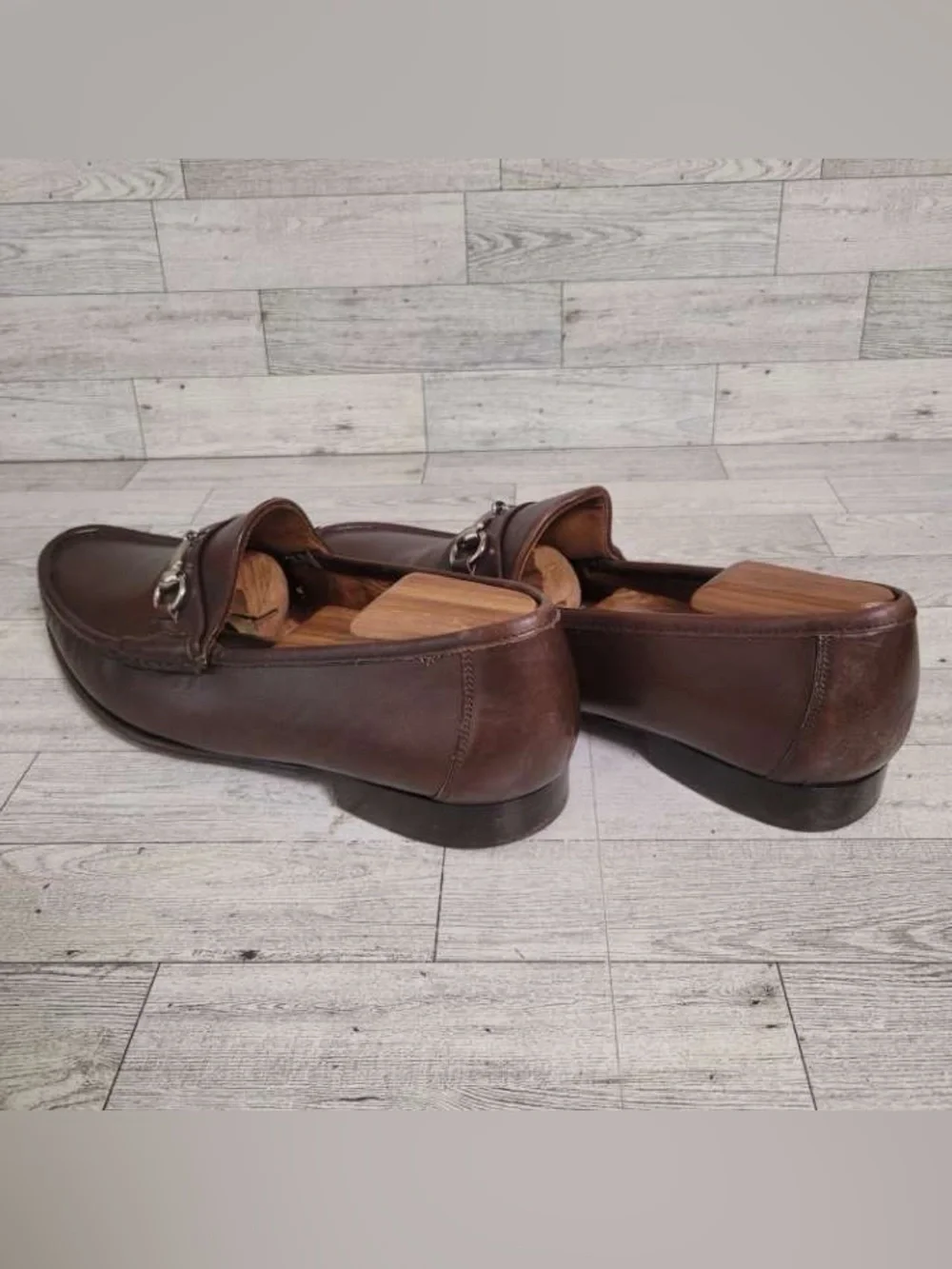 Men's Allen Edmonds Verona Brown Leather Horse Bit Loafers Size 10 Italy Made